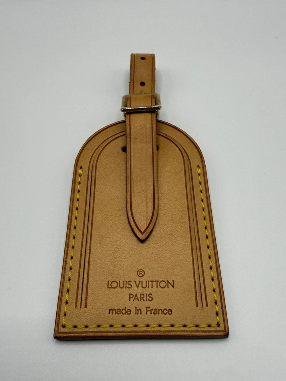 LOUIS VUITTON vachetta travel tag light brown new